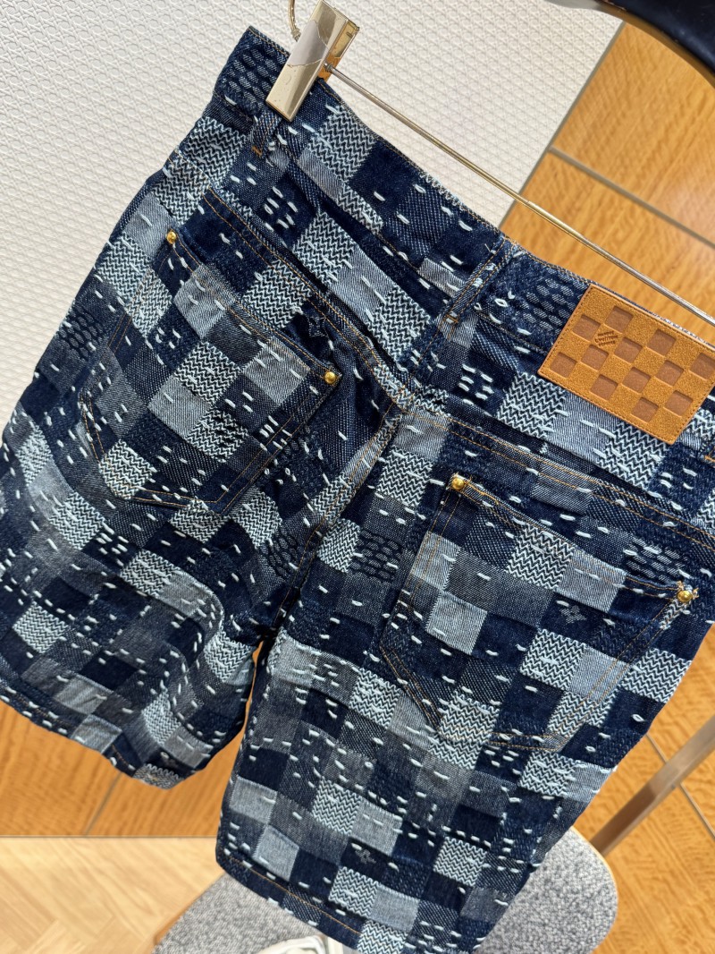 LV Checkered Denim Shorts 7