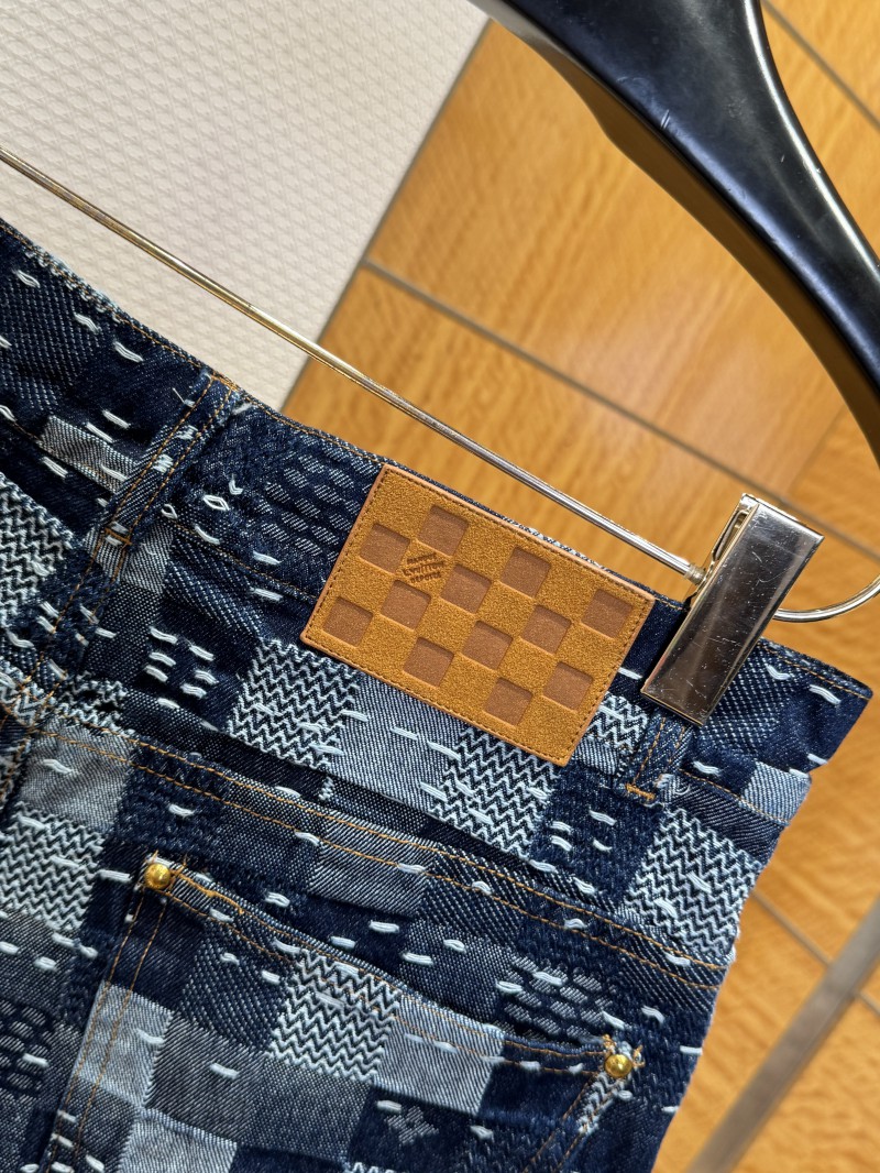 LV Checkered Denim Shorts 8