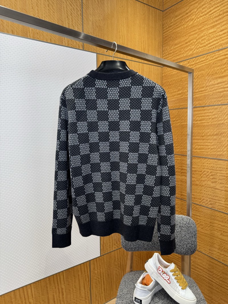 LV Checkered Jacquard Crewneck Sweater 1