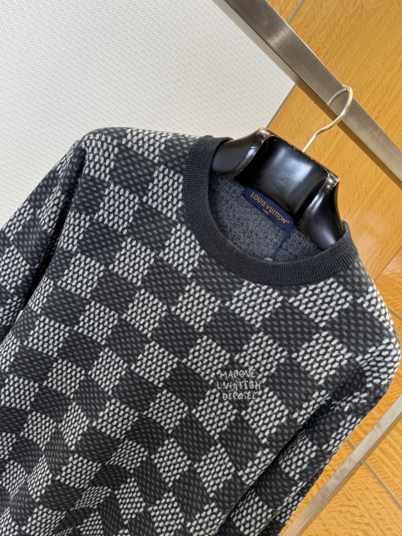 LV Checkered Jacquard Crewneck Sweater 2