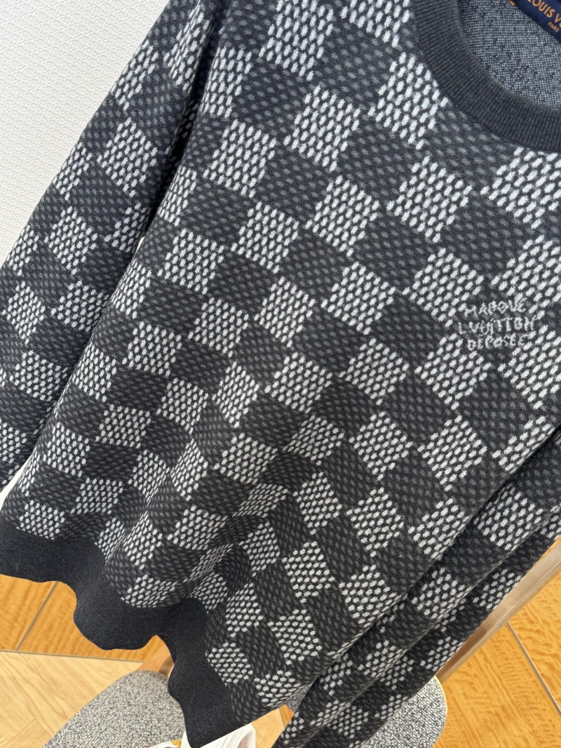 LV Checkered Jacquard Crewneck Sweater 3