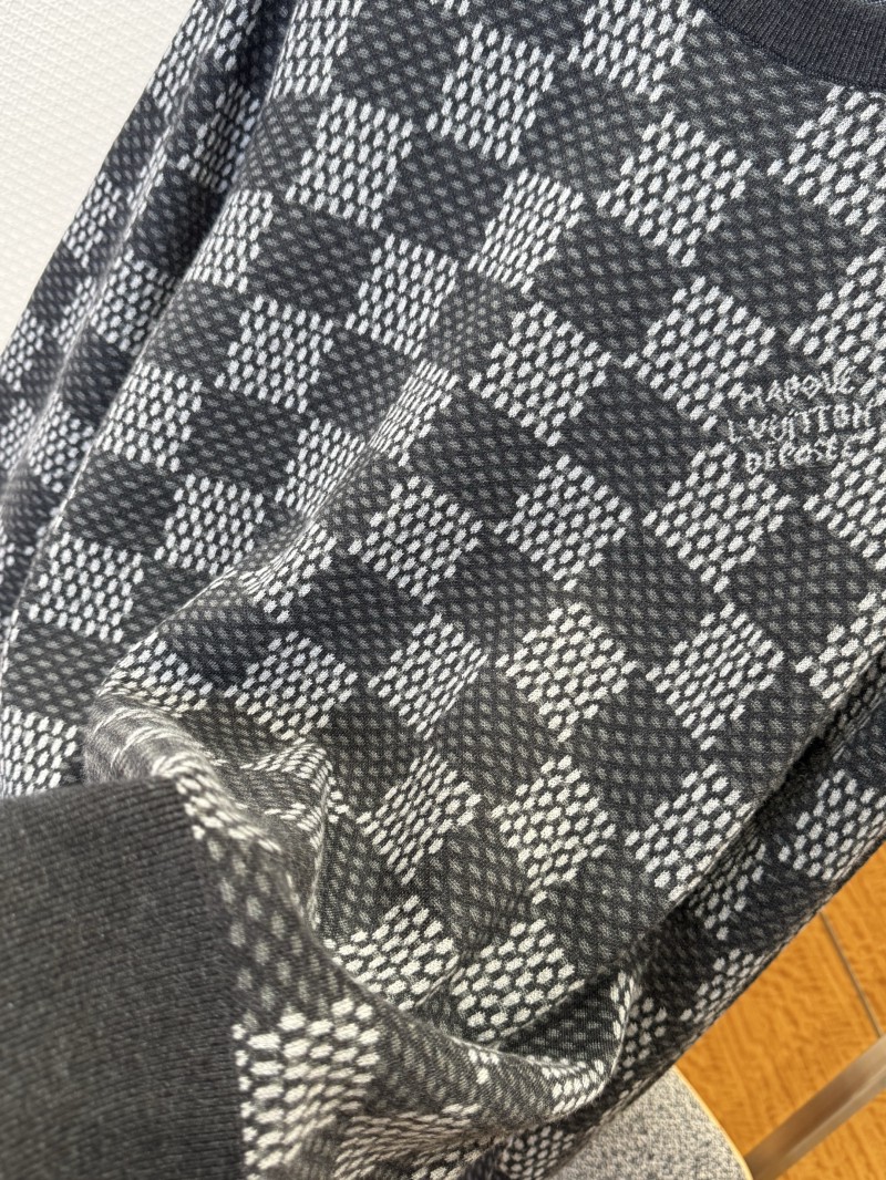 LV Checkered Jacquard Crewneck Sweater 4
