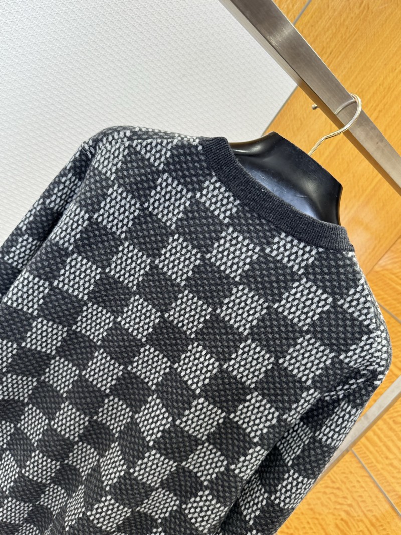 LV Checkered Jacquard Crewneck Sweater 6