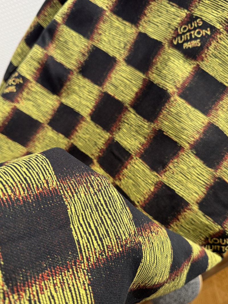 LV Check Print Single-Breasted Long-Sleeve Jacket Coat 1 7