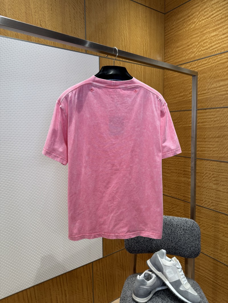 LV Washed Pink Embroidered Crew Neck Short Sleeve 1
