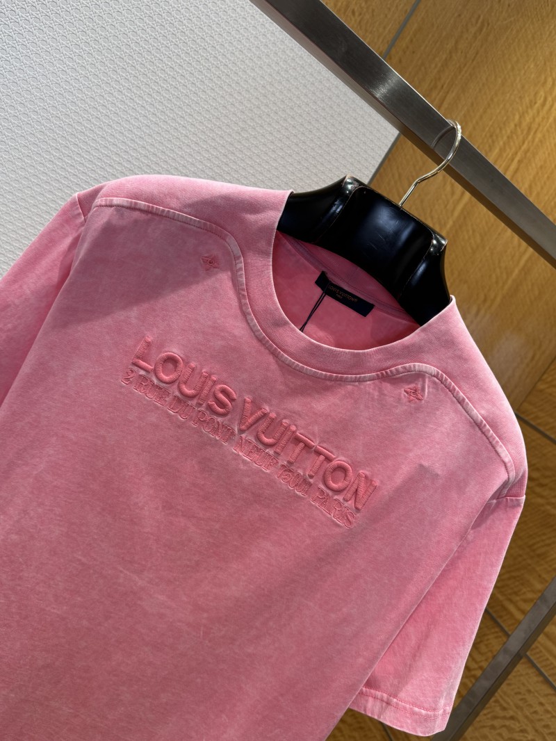 LV Washed Pink Embroidered Crew Neck Short Sleeve 2