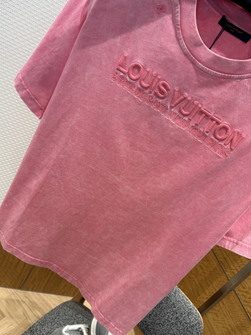 LV Washed Pink Embroidered Crew Neck Short Sleeve 3