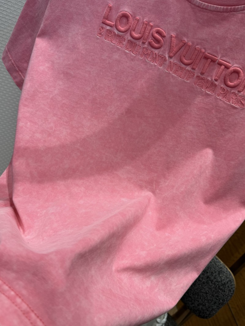 LV Washed Pink Embroidered Crew Neck Short Sleeve 4
