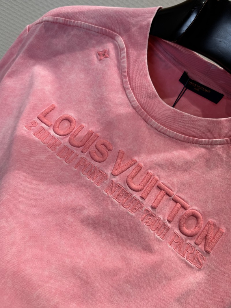 LV Washed Pink Embroidered Crew Neck Short Sleeve 5
