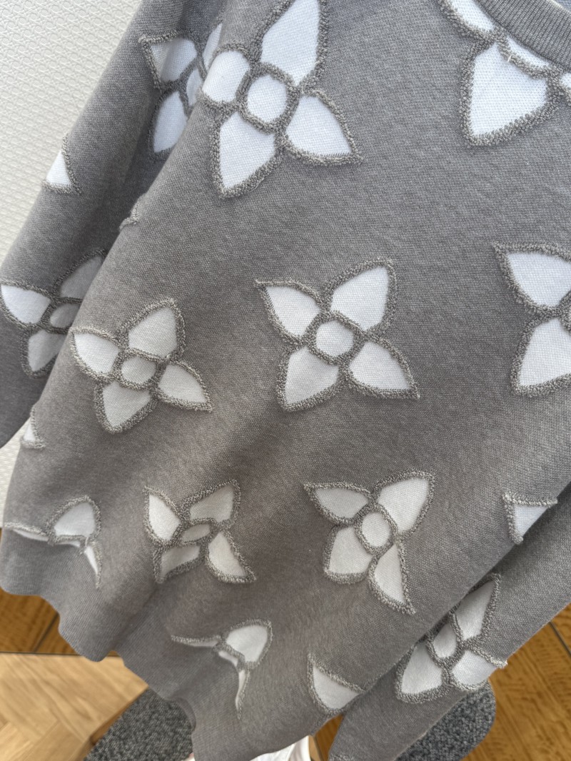 LV Pattern Jacquard Crew Neck Long Sleeve Sweater 3
