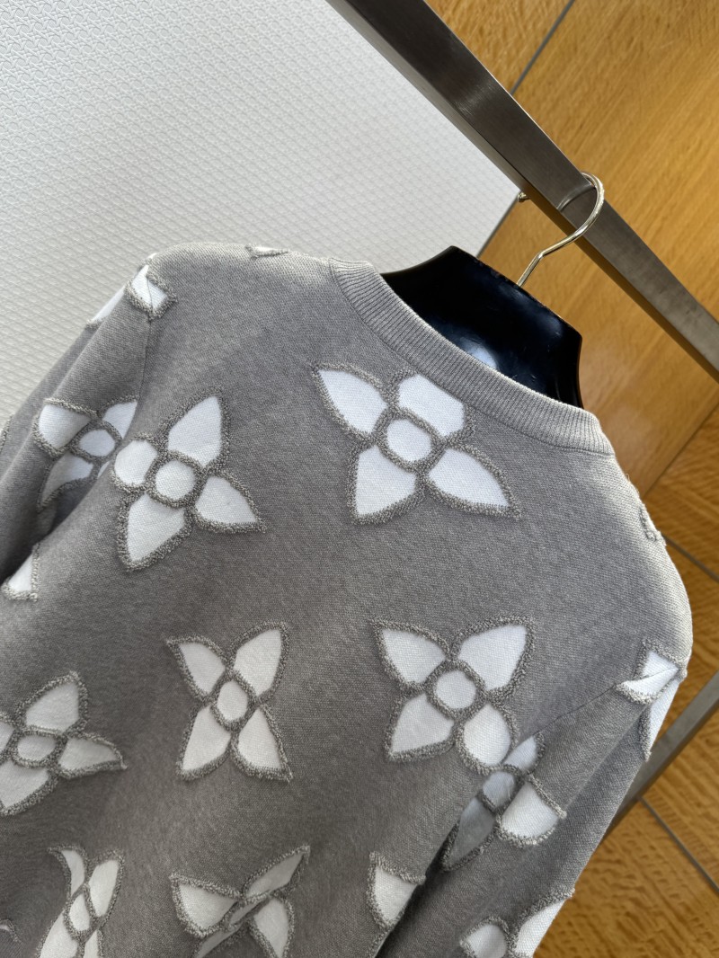 LV Pattern Jacquard Crew Neck Long Sleeve Sweater 5