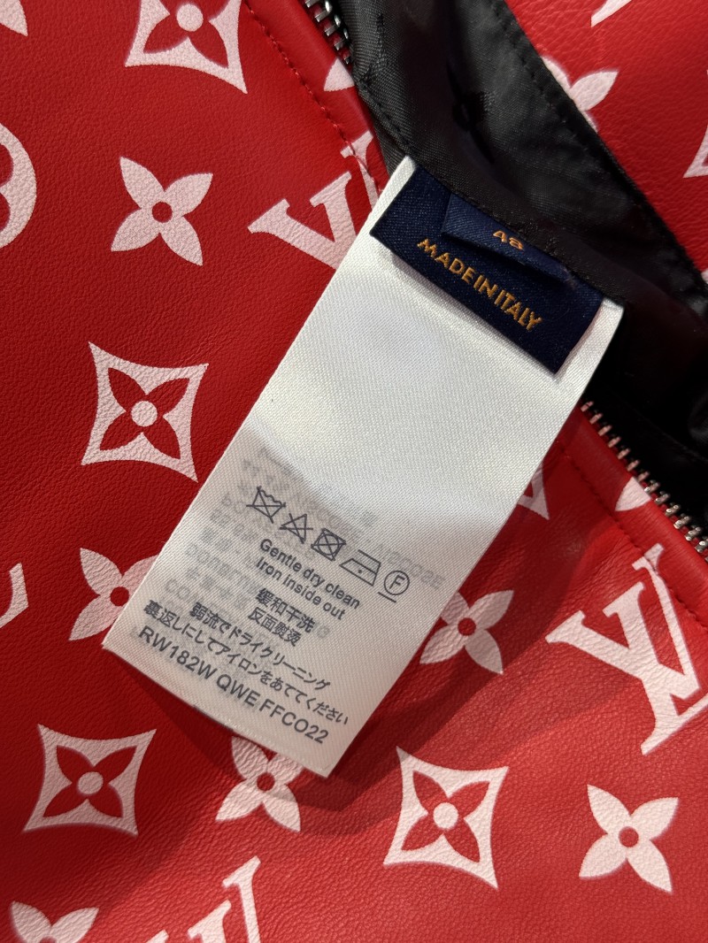 LV Full-Print Jacquard Leather Jacket Coat 8
