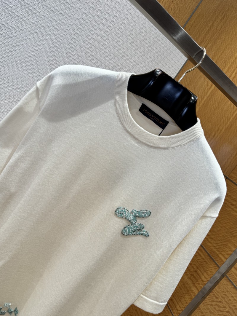 LV Beaded Knit Short-Sleeve T-Shirt 2