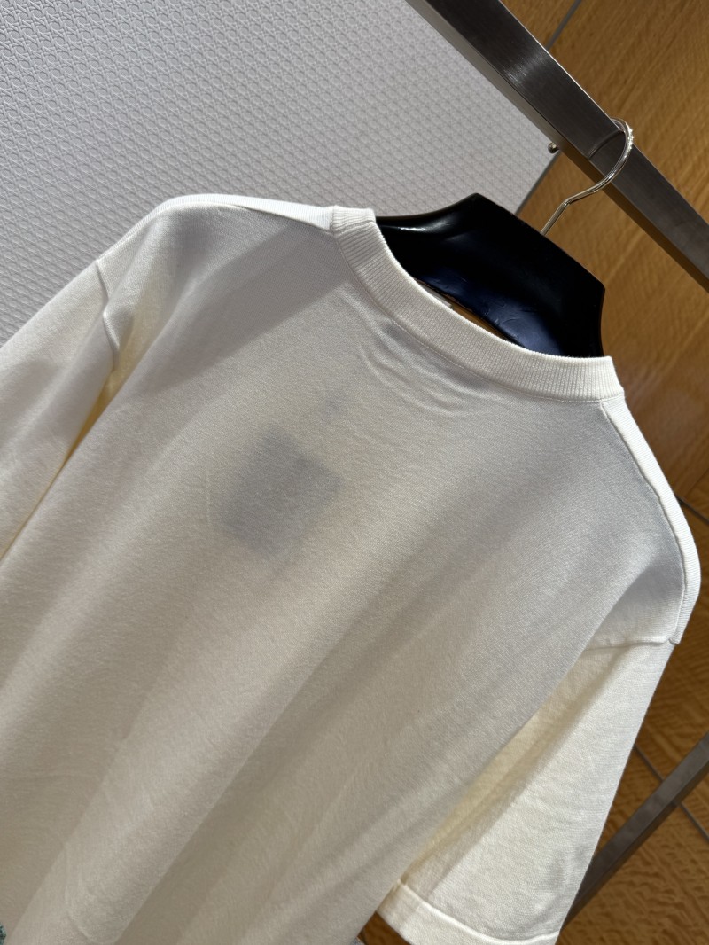 LV Beaded Knit Short-Sleeve T-Shirt 6