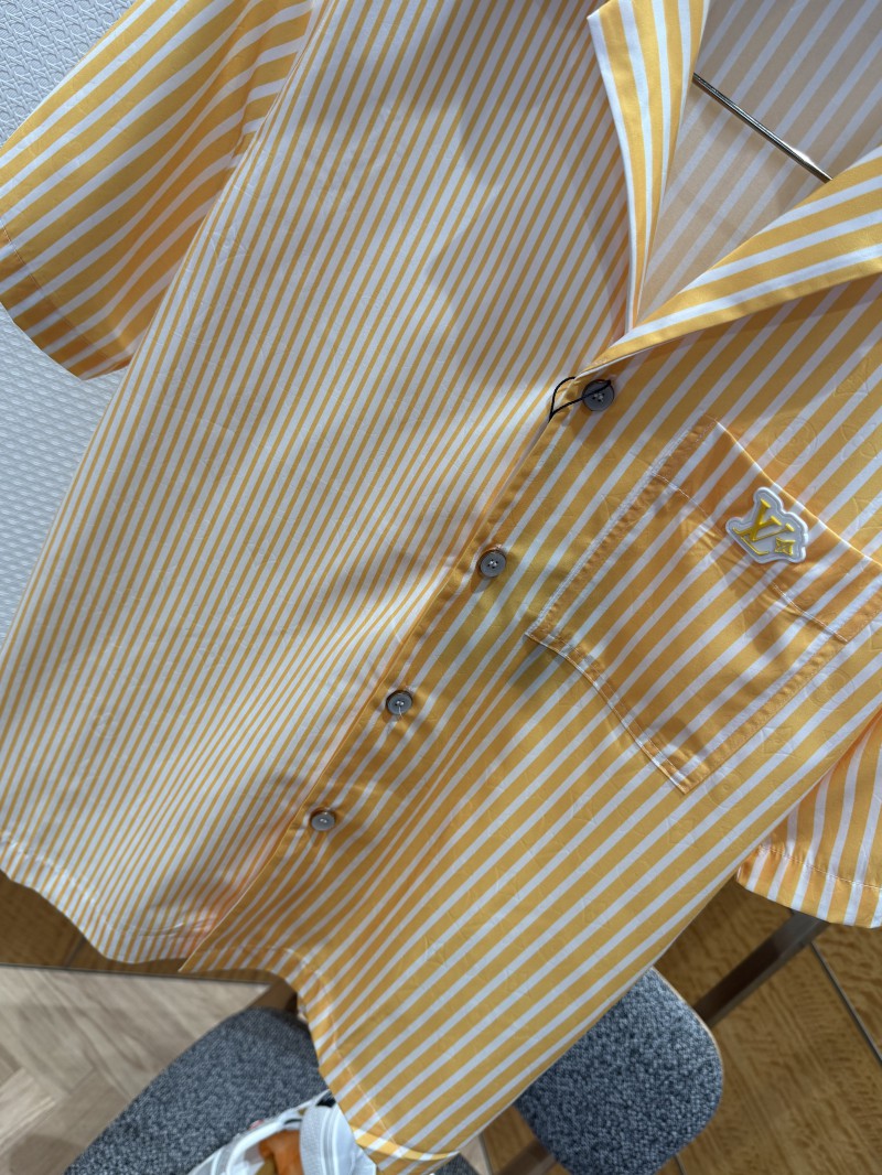 LV Striped Patchwork Short-Sleeve Shirt 3