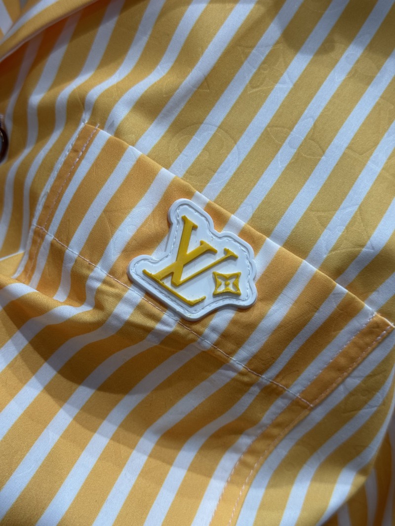 LV Striped Patchwork Short-Sleeve Shirt 4