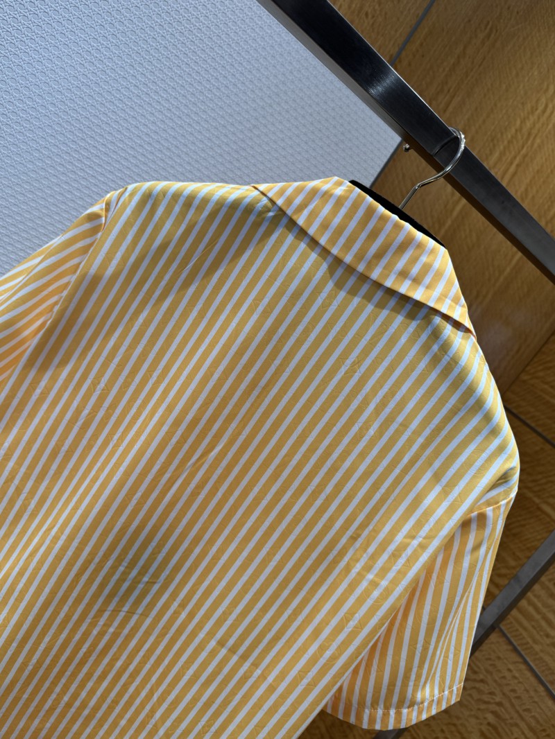 LV Striped Patchwork Short-Sleeve Shirt 6