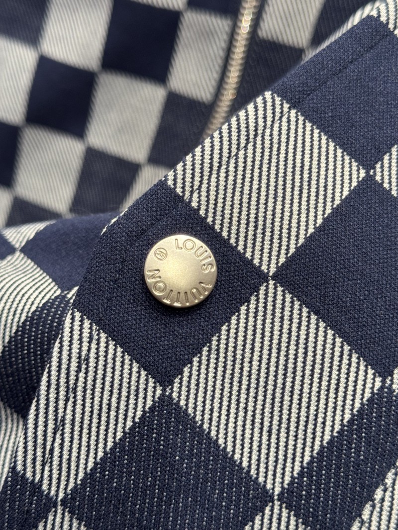 LV Checkered Jacquard Zipper Jacket Coat 5