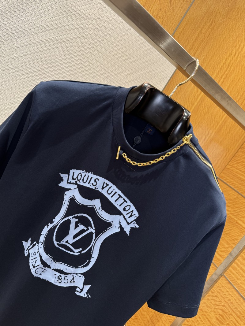 LV Printed Zipper Chain Short-Sleeve T-Shirt 2