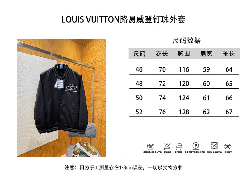 LV Logo Letter Stand Collar Long Sleeve Jacket Coat 9