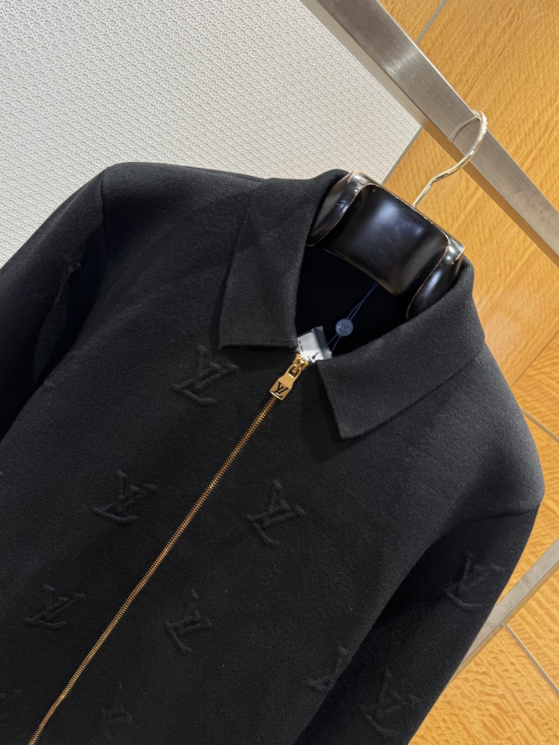 LV Monogram Print Embroidered Lapel Zipper Jacket 2