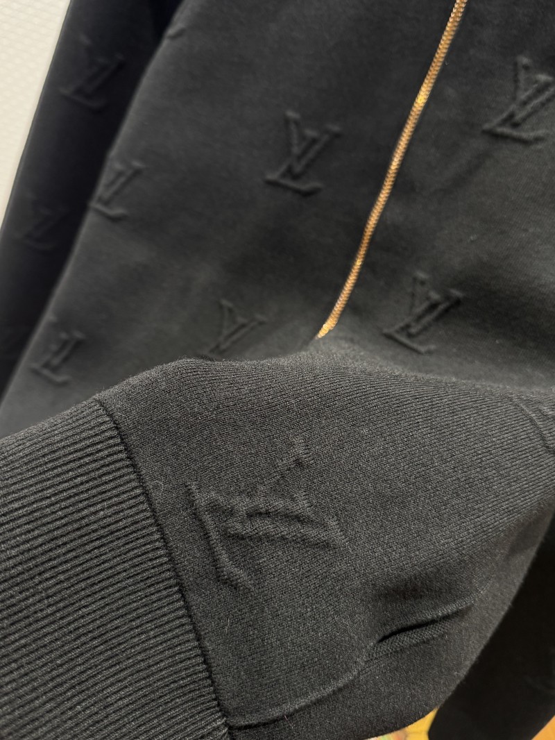 LV Monogram Print Embroidered Lapel Zipper Jacket 4