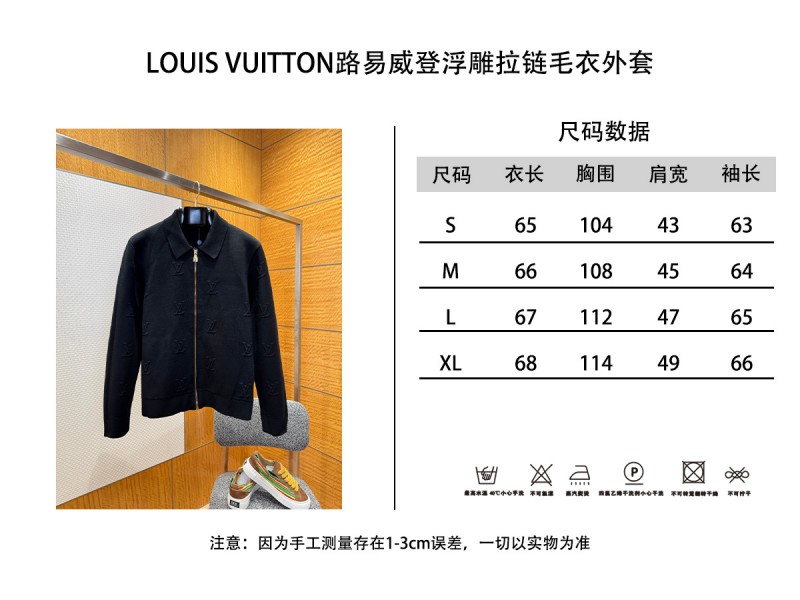 LV Monogram Print Embroidered Lapel Zipper Jacket 9