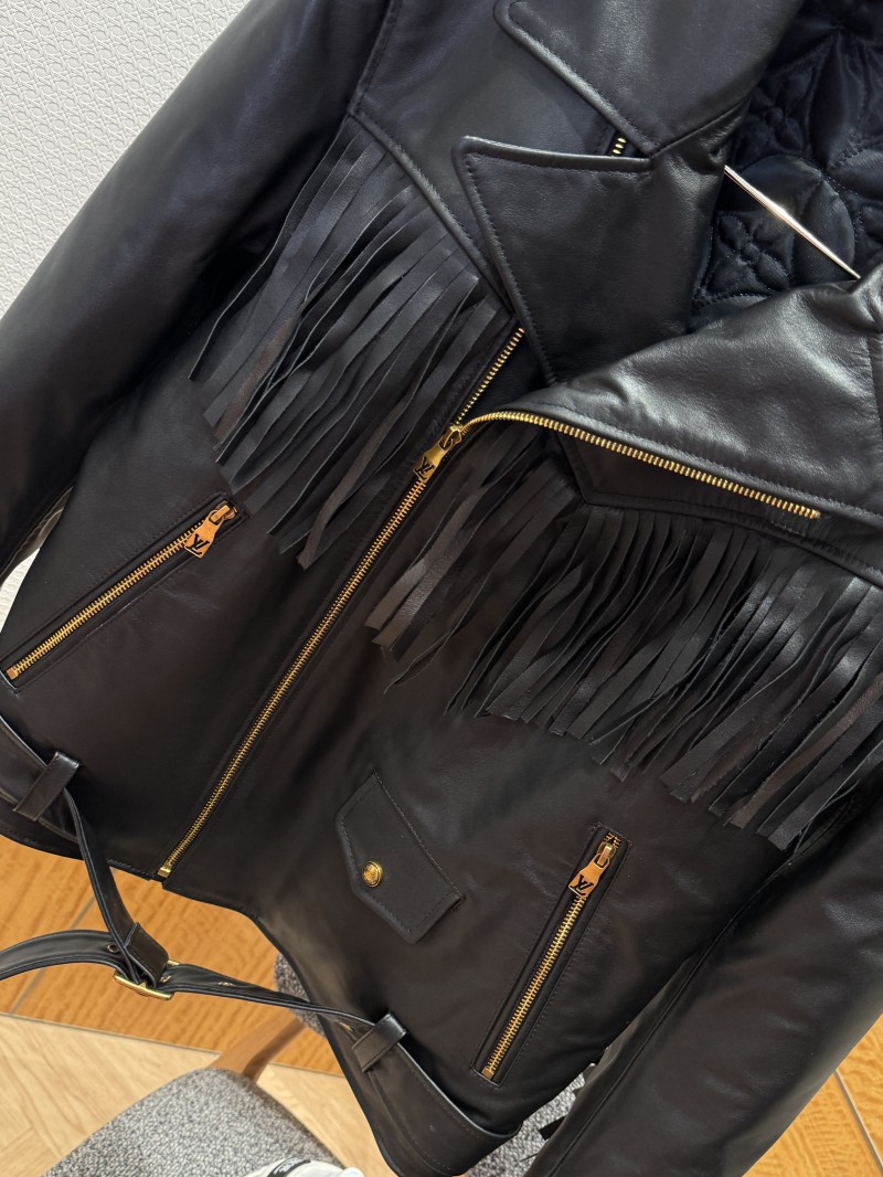 LV Fringe Genuine Leather Jacket Jacket Coat 3