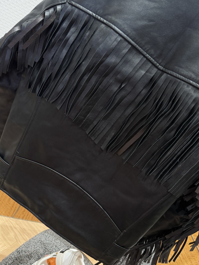 LV Fringe Genuine Leather Jacket Jacket Coat 6