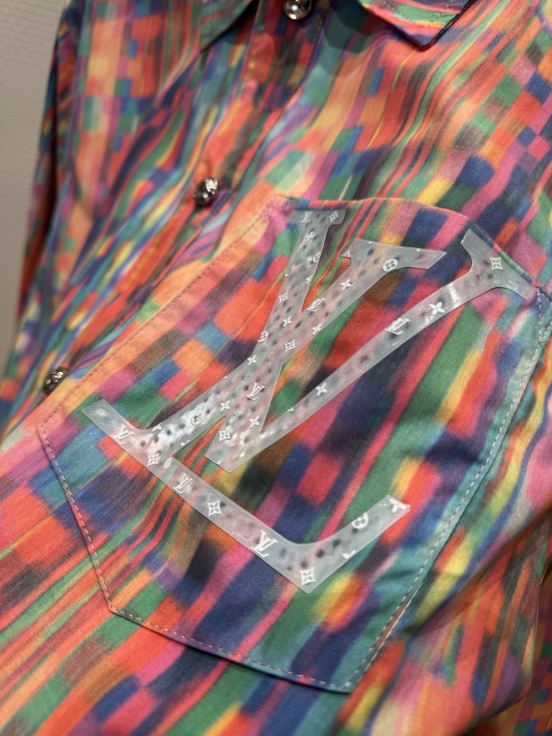 LV Rainbow Four-Leaf Clover Lapel Long-Sleeve Shirt 5