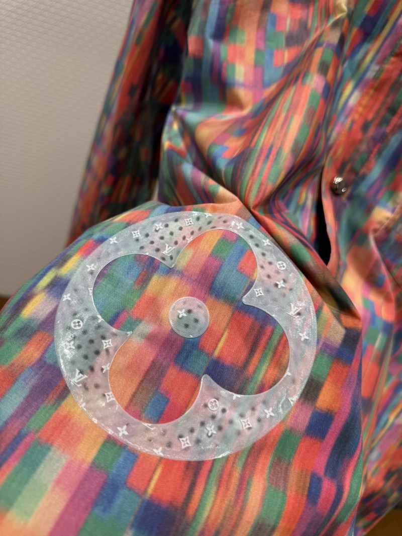 LV Rainbow Four-Leaf Clover Lapel Long-Sleeve Shirt 6