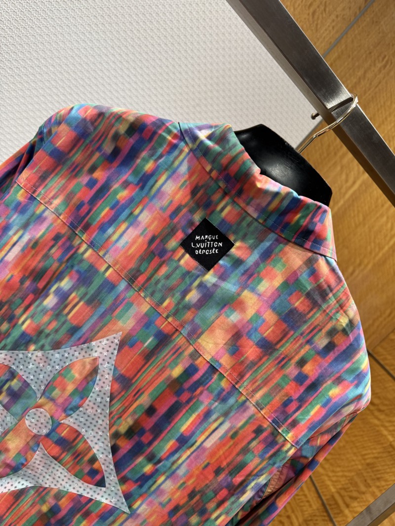 LV Rainbow Four-Leaf Clover Lapel Long-Sleeve Shirt 7