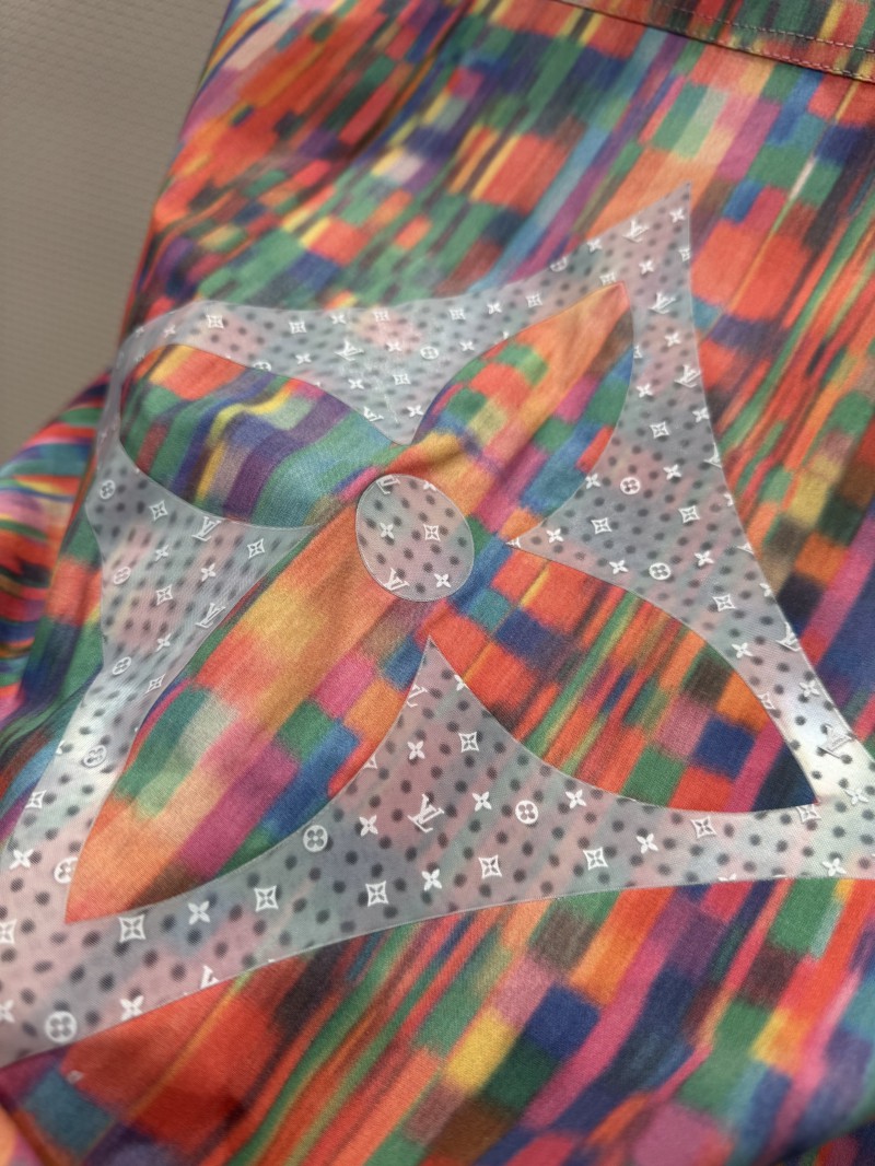 LV Rainbow Four-Leaf Clover Lapel Long-Sleeve Shirt 8