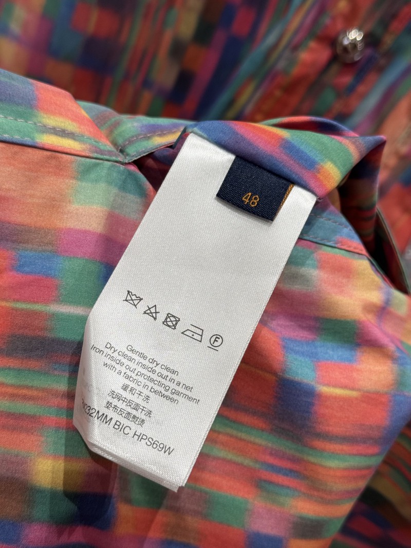 LV Rainbow Four-Leaf Clover Lapel Long-Sleeve Shirt 9