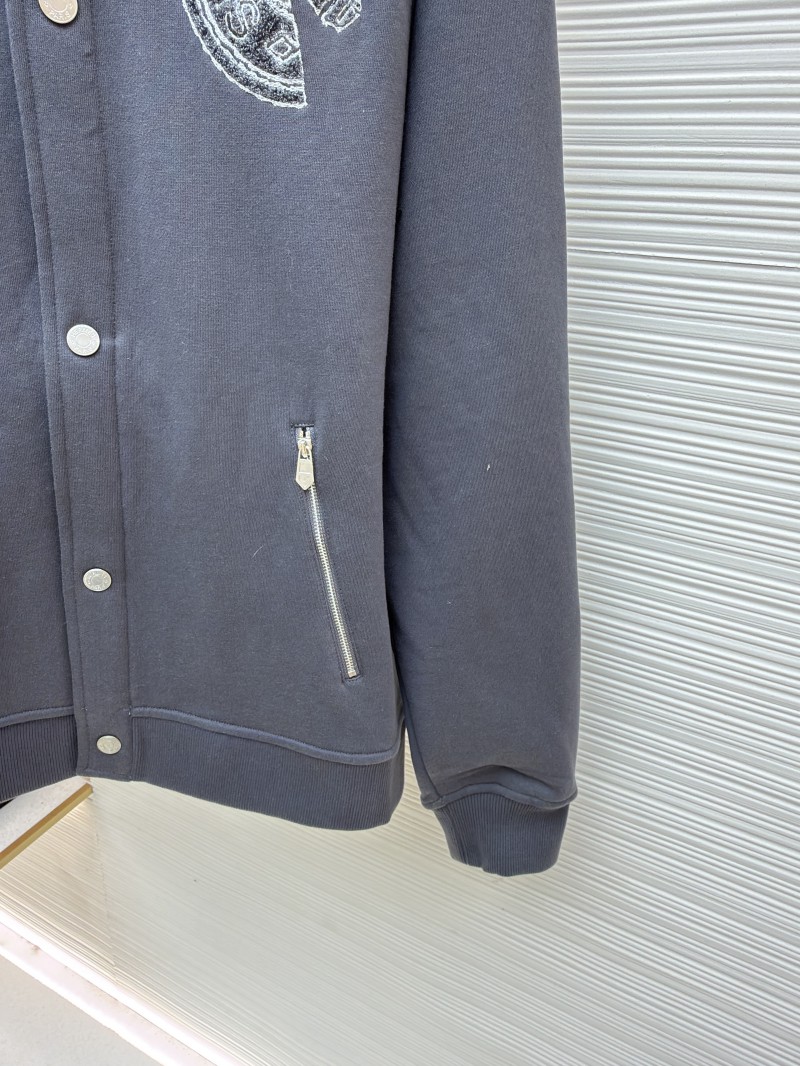 Hermes Solid-Color Ribbed Single-Button Long-Sleeve Jacket Coat 6