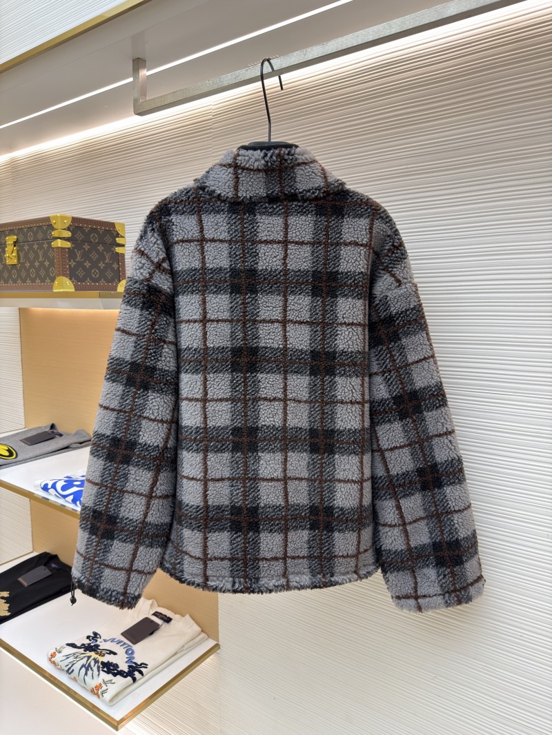 Miu Miu Lambswool Plaid Embroidered Zipper Jacket Coat 1 1