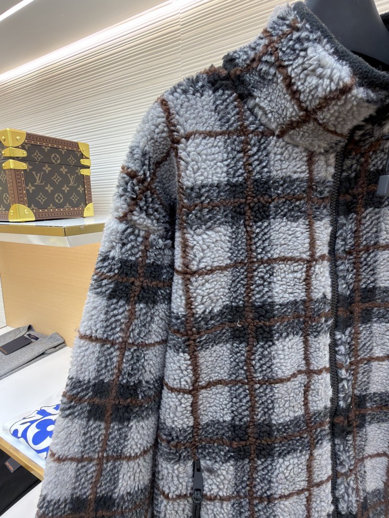 Miu Miu Lambswool Plaid Embroidered Zipper Jacket Coat 1 3
