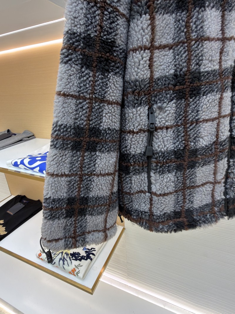 Miu Miu Lambswool Plaid Embroidered Zipper Jacket Coat 1 5