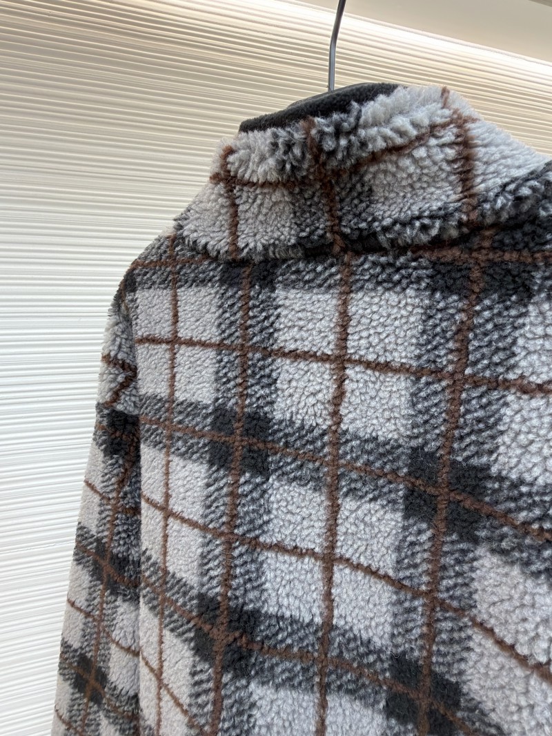 Miu Miu Lambswool Plaid Embroidered Zipper Jacket Coat 1 8