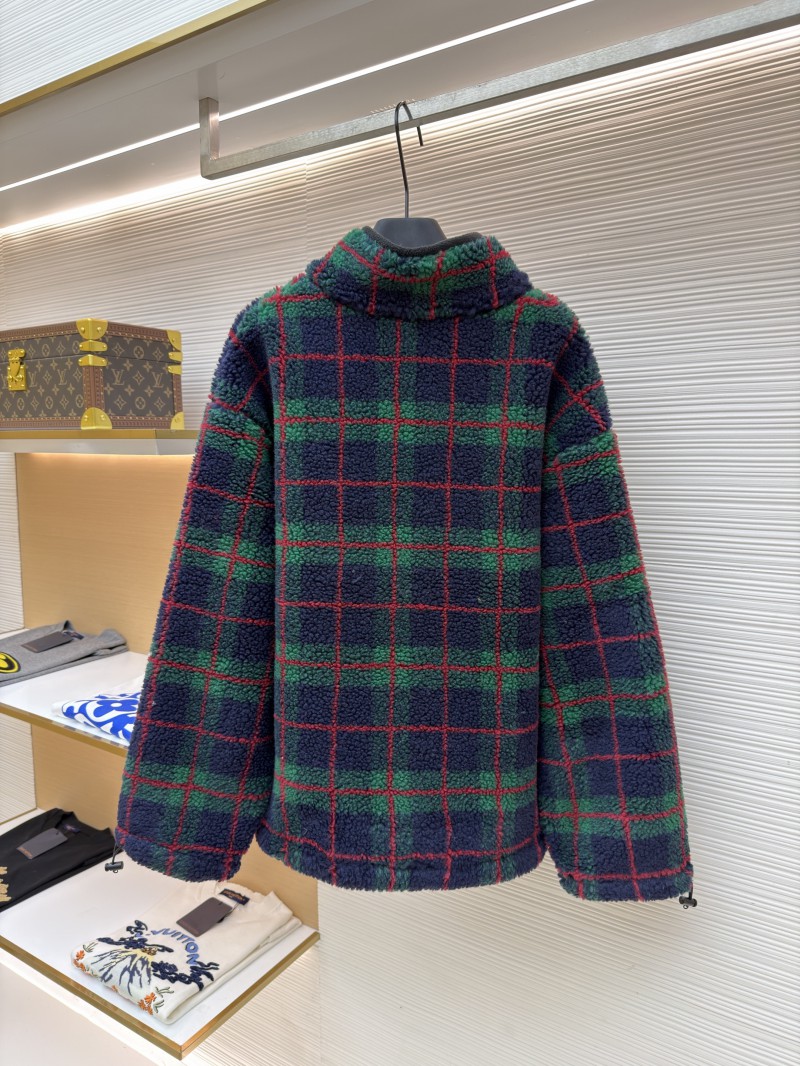 Miu Miu Lambswool Plaid Embroidered Zipper Jacket Coat 2 1