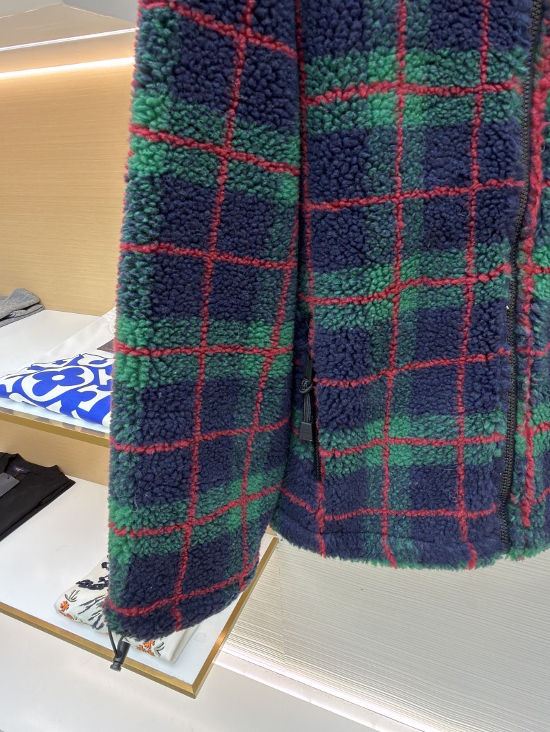 Miu Miu Lambswool Plaid Embroidered Zipper Jacket Coat 2 5