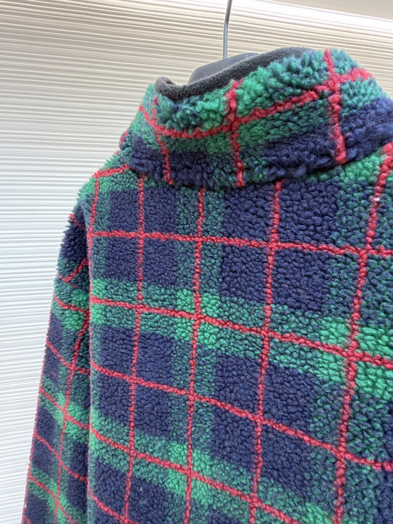 Miu Miu Lambswool Plaid Embroidered Zipper Jacket Coat 2 8