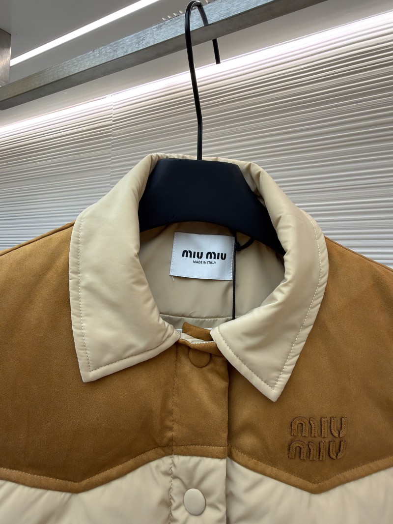 Miu Miu Color-Blocked Short Drawstring Down Vest 2