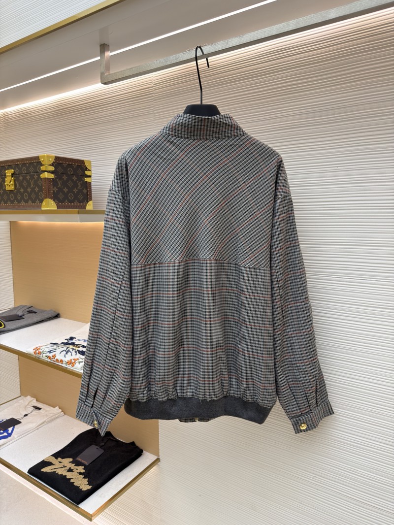 Miu Miu Checkered Stand Collar Zipper Long Sleeve Jacket 1