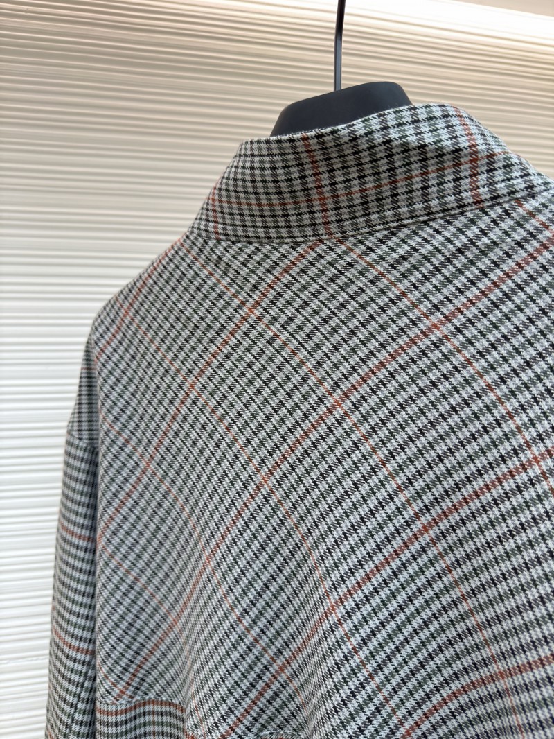 Miu Miu Checkered Stand Collar Zipper Long Sleeve Jacket 8