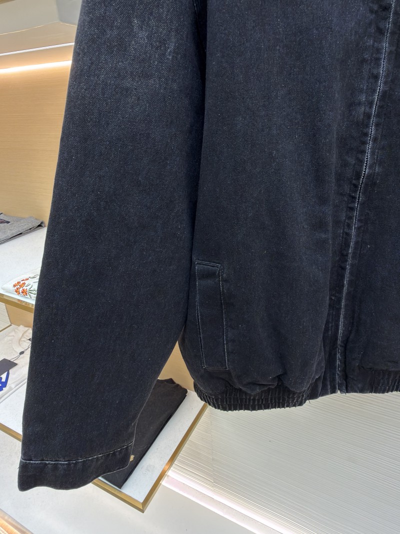 Miu Miu Corduroy Collar Denim Jacket Coat 5