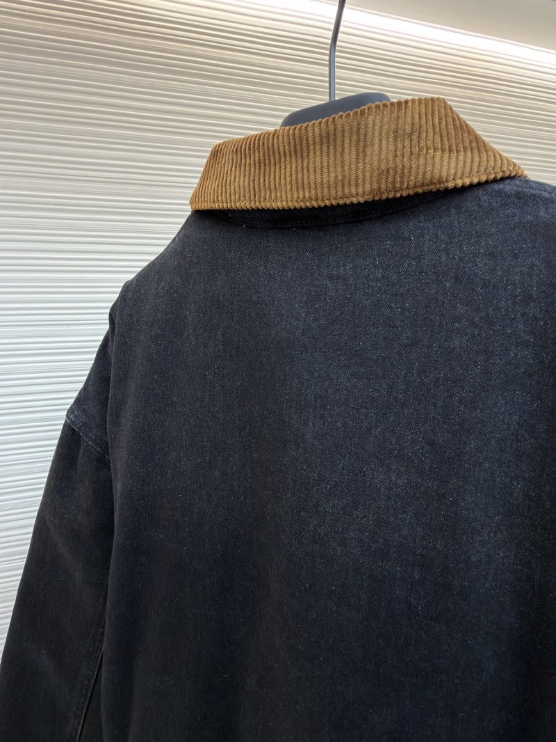 Miu Miu Corduroy Collar Denim Jacket Coat 8