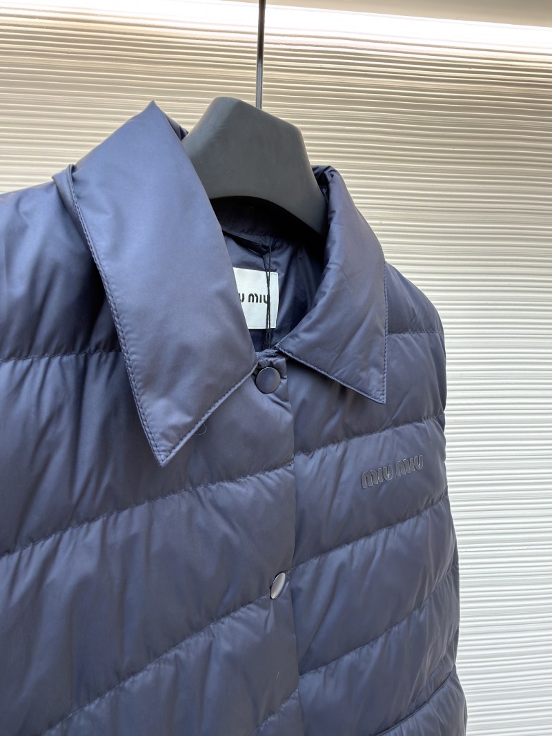 Miu Miu Solid Color Zipper Sleeveless Down Vest 7