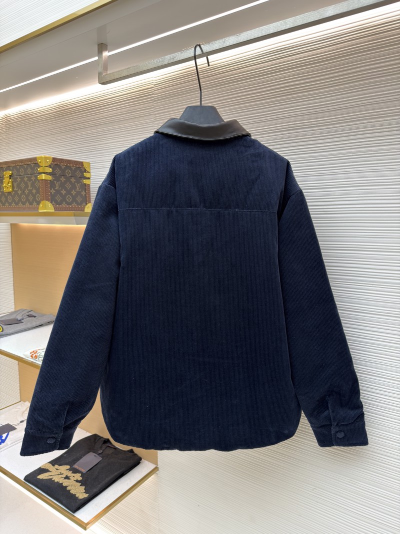 Miu Miu Leather Collar Corduroy Down Jacket 1