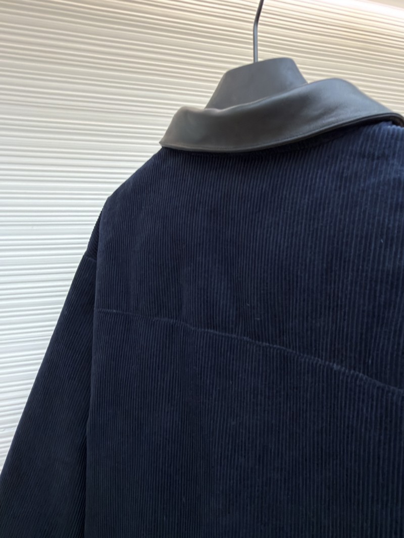Miu Miu Leather Collar Corduroy Down Jacket 8